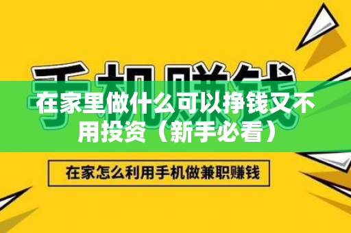 在家里做什么可以挣钱又不用投资（新手必看）-第1张图片