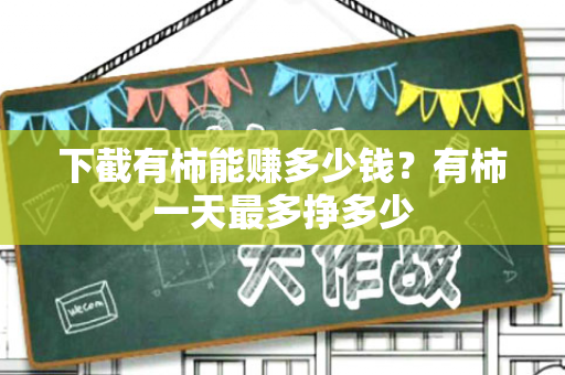 下截有柿能赚多少钱？有柿一天最多挣多少-第1张图片