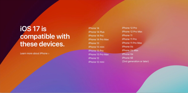 iOS 17 支持机型清单一览表！这3 款iPhone 将不能再升级-第1张图片