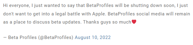 iOS 16 Beta 开发者描述档无法从第三方下载了！分析苹果要求下架的原因-第2张图片